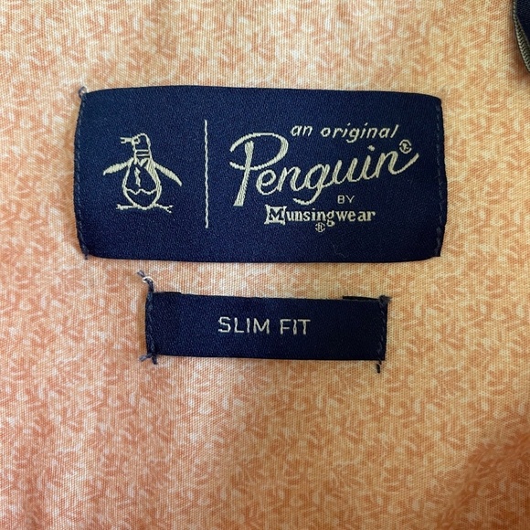 Original Penguin Coral Reef Print Slim Fit, Tangerine/Orange, XXL 18-18 1/2, NWT - Picture 5 of 15